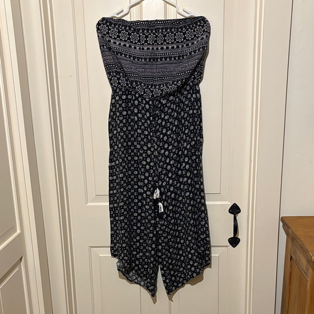 Xhilaration Black and White Patterned Jumpsuit